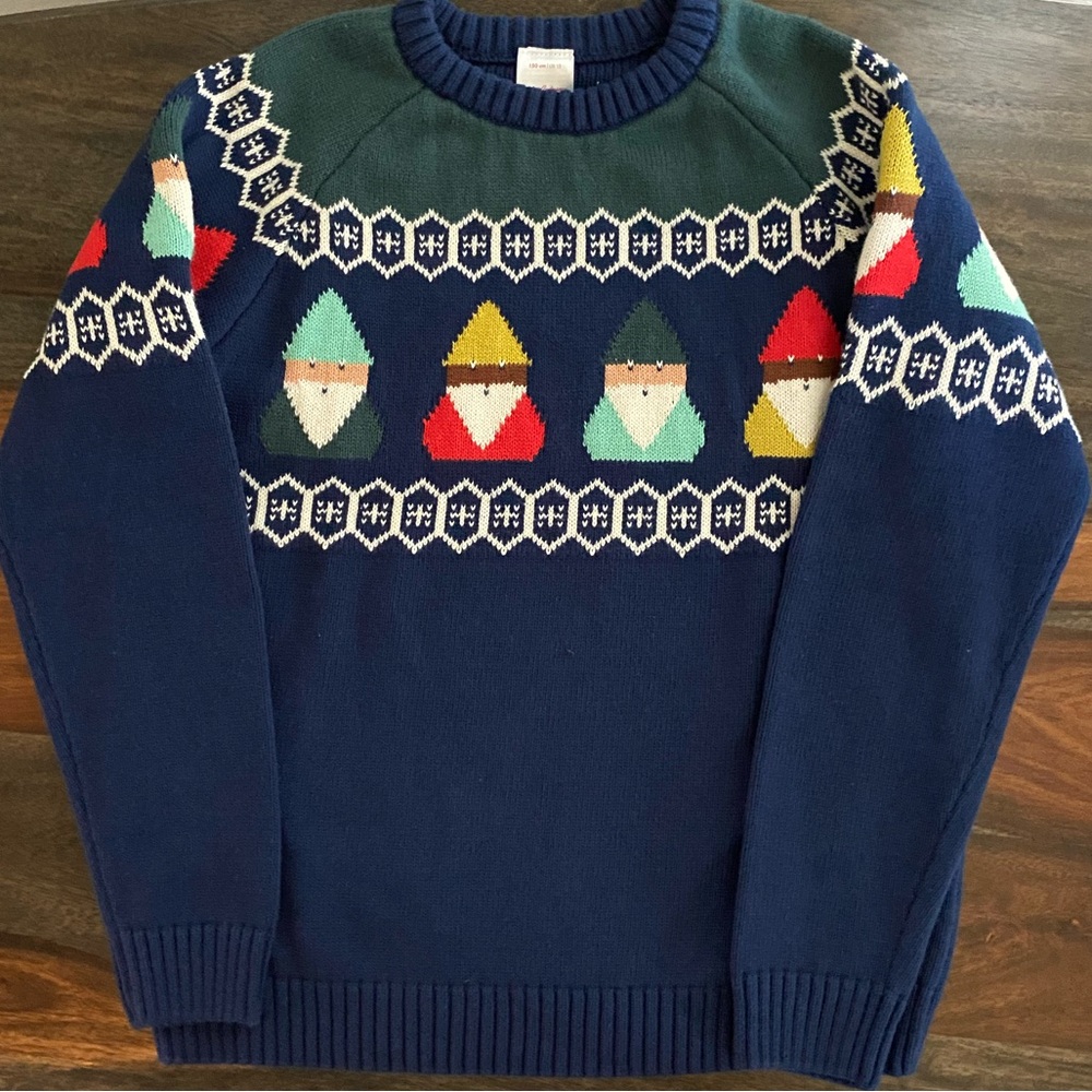Hanna Andersson Gnome Holiday Christmas Sweater Youth Size 12